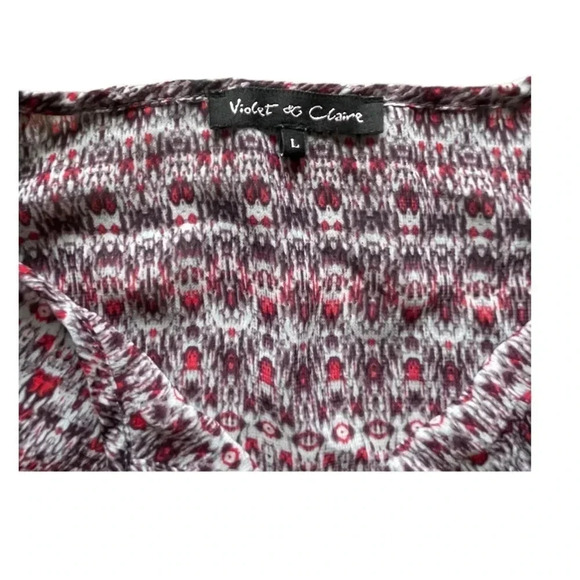 Violet and Claire Sheer Tunic Blouse Purple and Red Women’s Large - Picture 4 of 6
